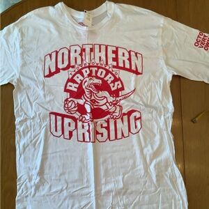 OVO White T-Shirt with Red Raptors Graphic